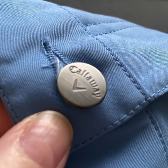 Mens Callaway light blue golf shorts with white embroidered logos throughout - Picture 7 of 11